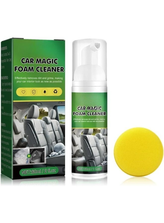 Multi-Purpose Car Foam Cleaner 60ml – Upholstery, Seats & Interior Stain Remover with Cleaning Sponge for Deep Car Detailing - Image 1